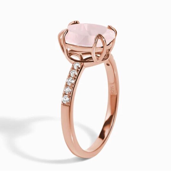 Rose Quartz Ring - Harlow - Picture 1 of 10